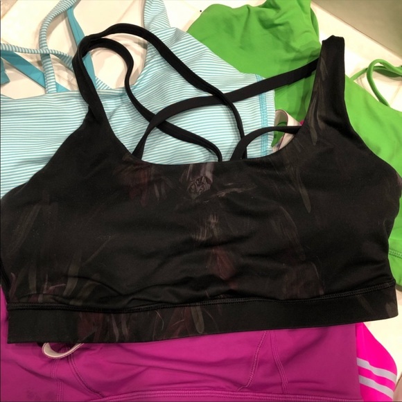 Lululemon black print energy bra size 10 - Picture 3 of 5